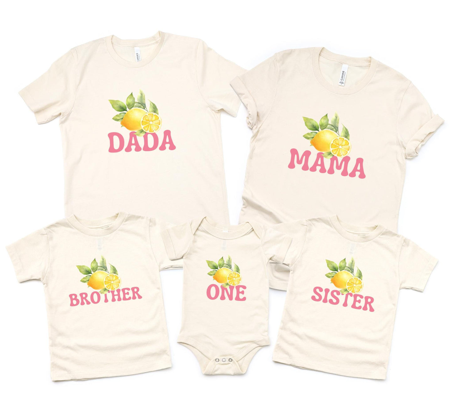 Personalized Lemon First Birthday Matching Family Shirts: Sweet One 1st Birthday Citrus Themed Party Outfit