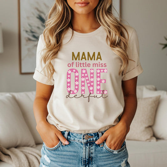 Daisy Themed ONEderful First Matching Family Birthday Shirts: Little Miss Onderful Floral 1st Birthday Outfit for Spring and Summer