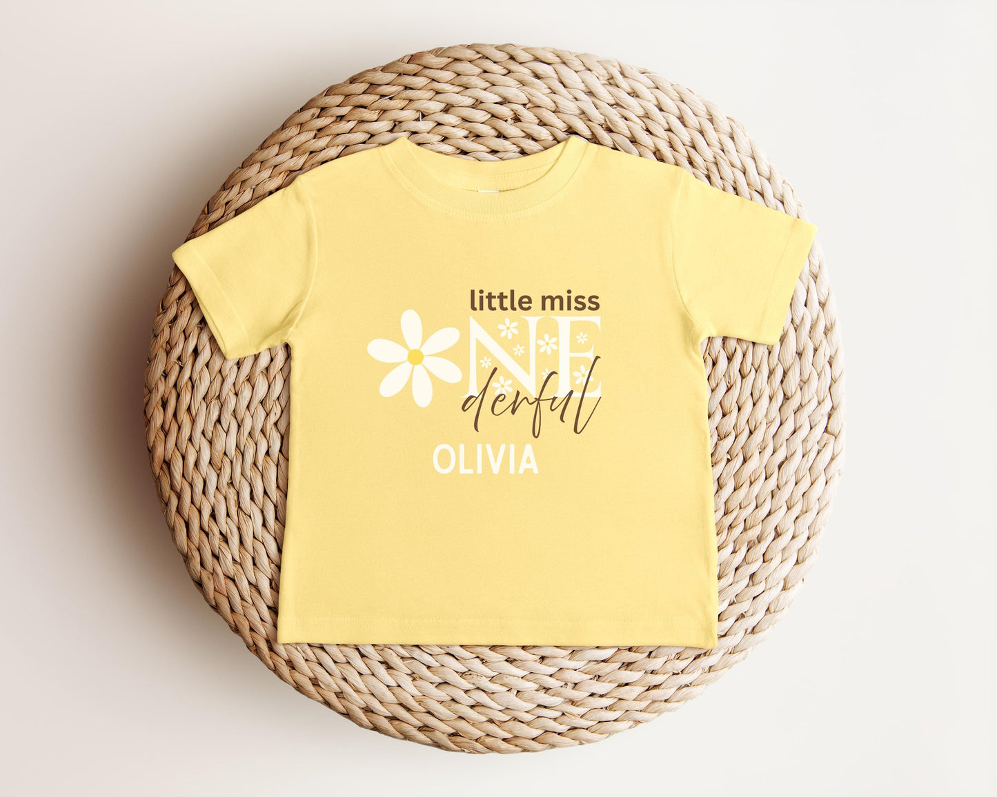 ONEderful First Birthday Shirt: Daisy Themed Little Miss Onderful 1st Birthday Outfit