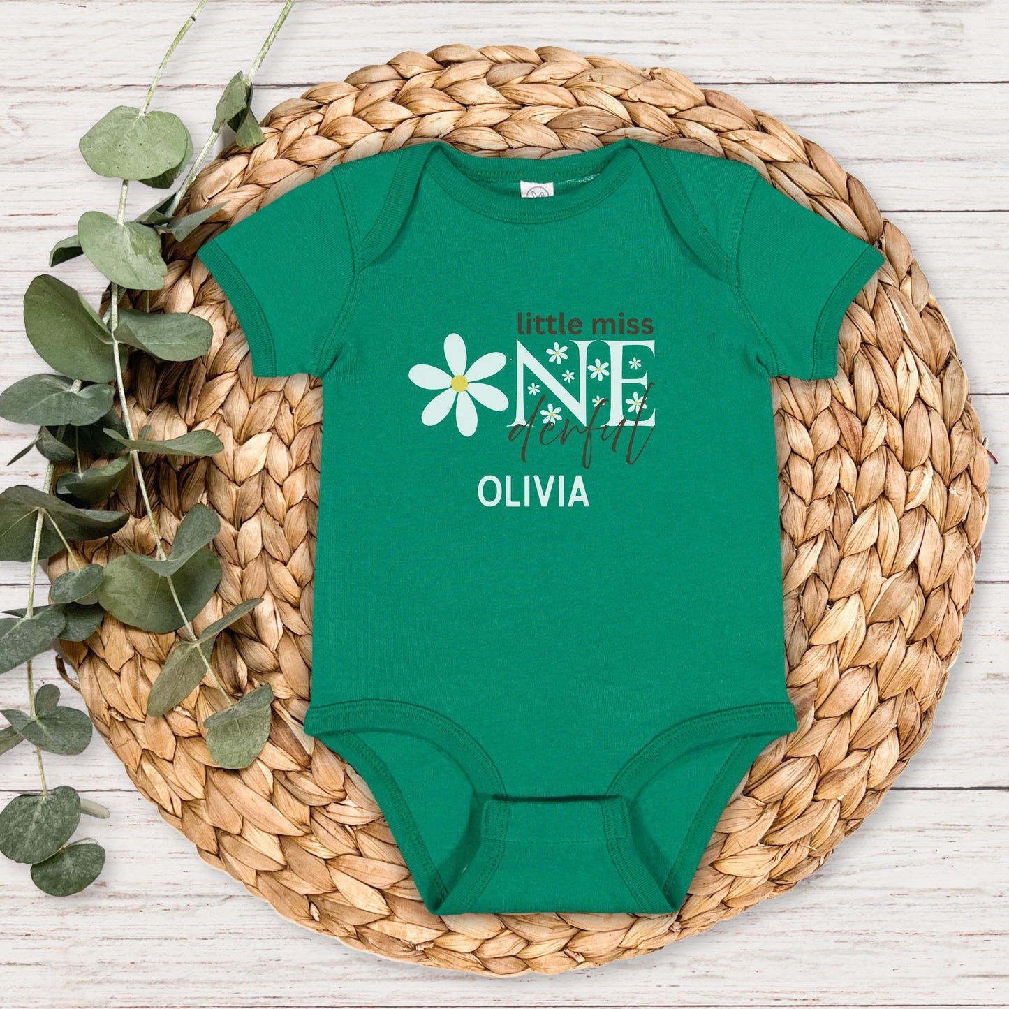 ONEderful First Birthday Shirt: Daisy Themed Little Miss Onderful 1st Birthday Outfit