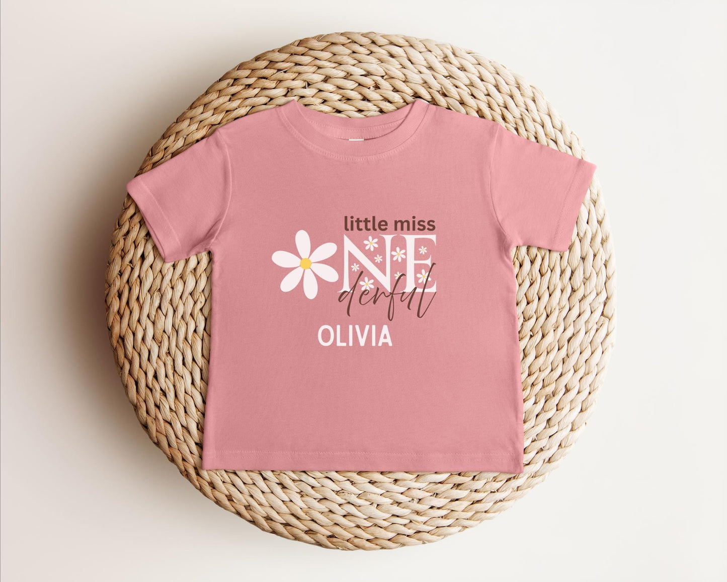 ONEderful First Birthday Shirt: Daisy Themed Little Miss Onderful 1st Birthday Outfit