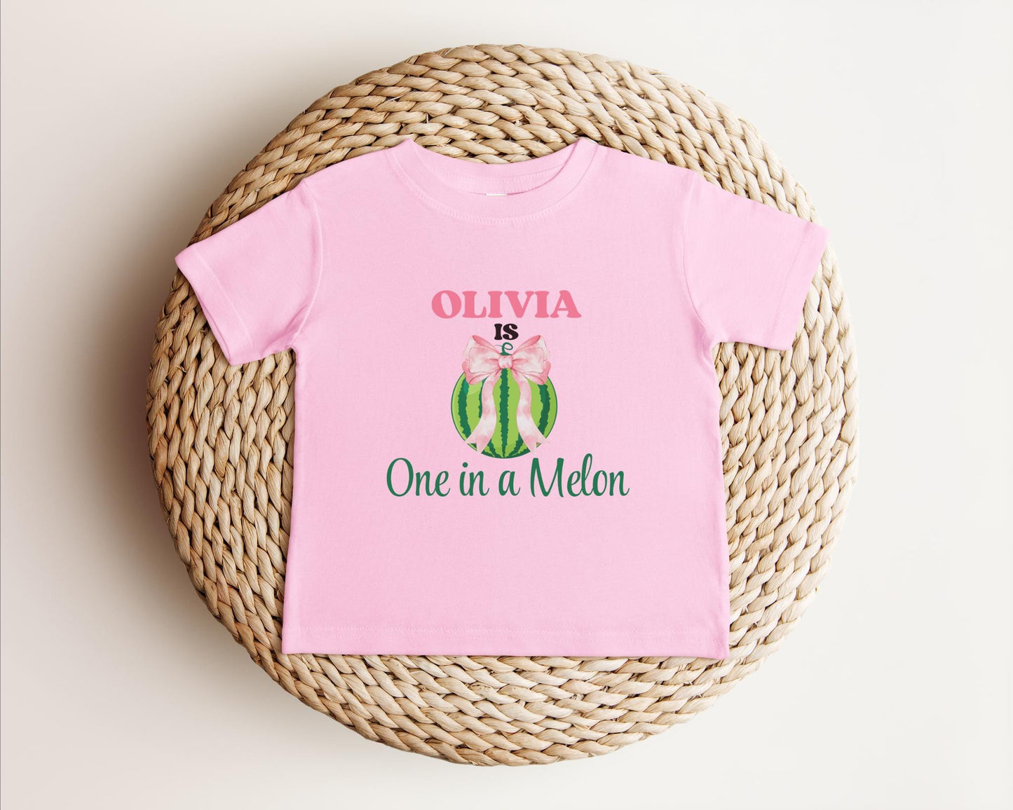 One in a Melon First Birthday Shirt: Watermelon Themed Girl's 1st Summer Birthday Party Outfit