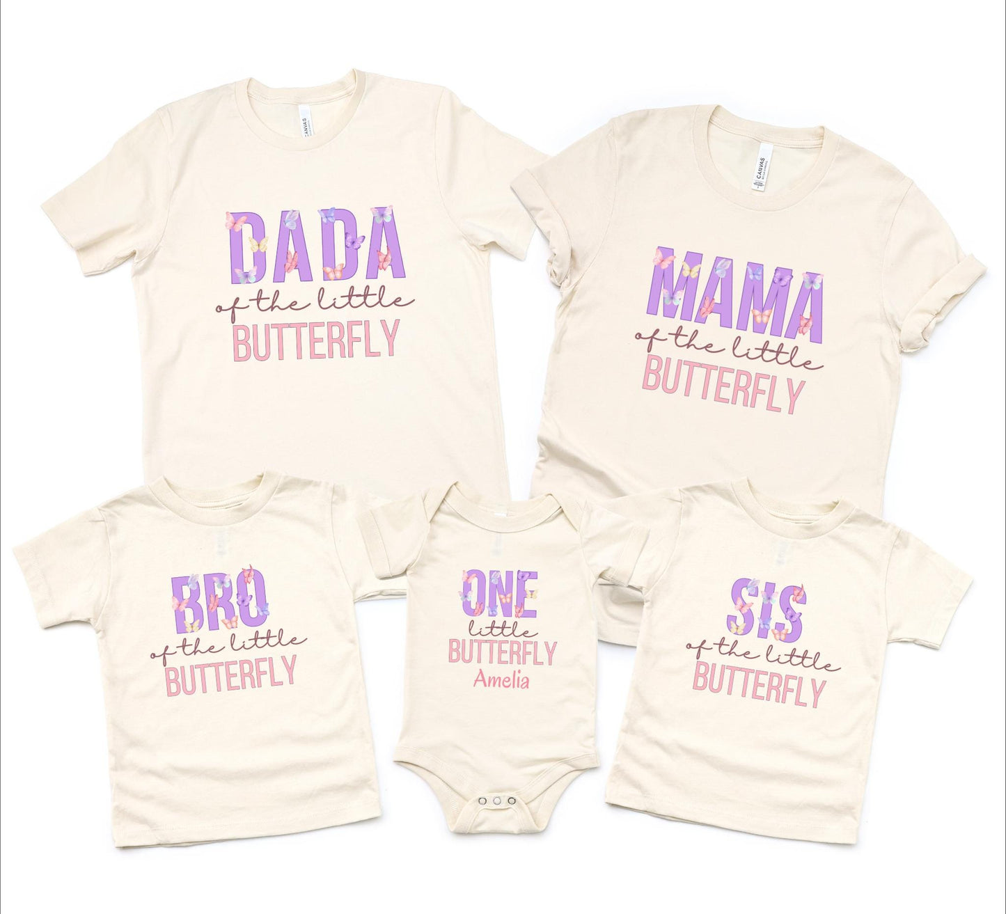 Butterfly Theme Matching Family First Birthday Shirts: Insect Theme 1st Birthday Party Outfit