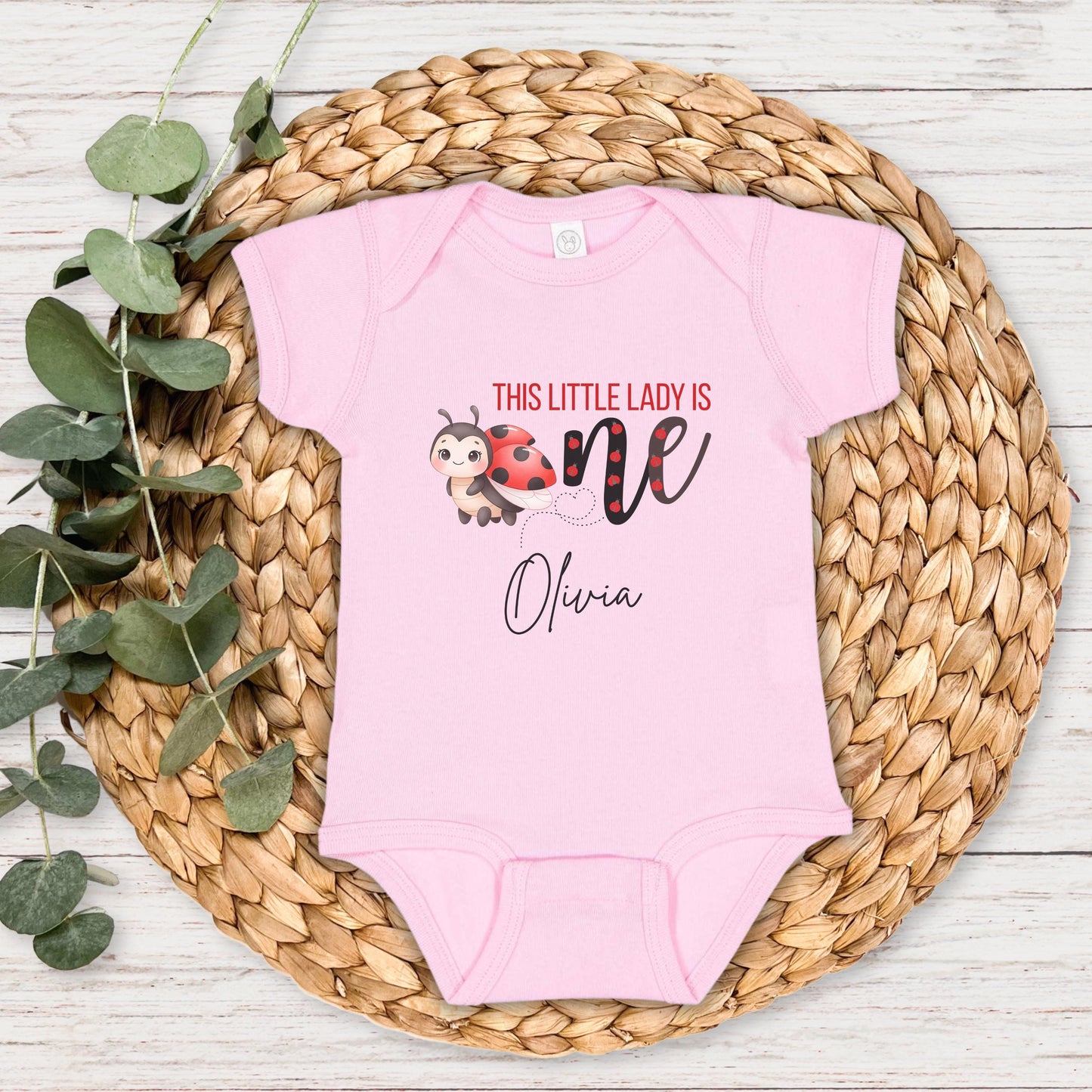 Personalized Ladybug First Birthday Shirt: Bug Theme 1st Birthday Party Outfit