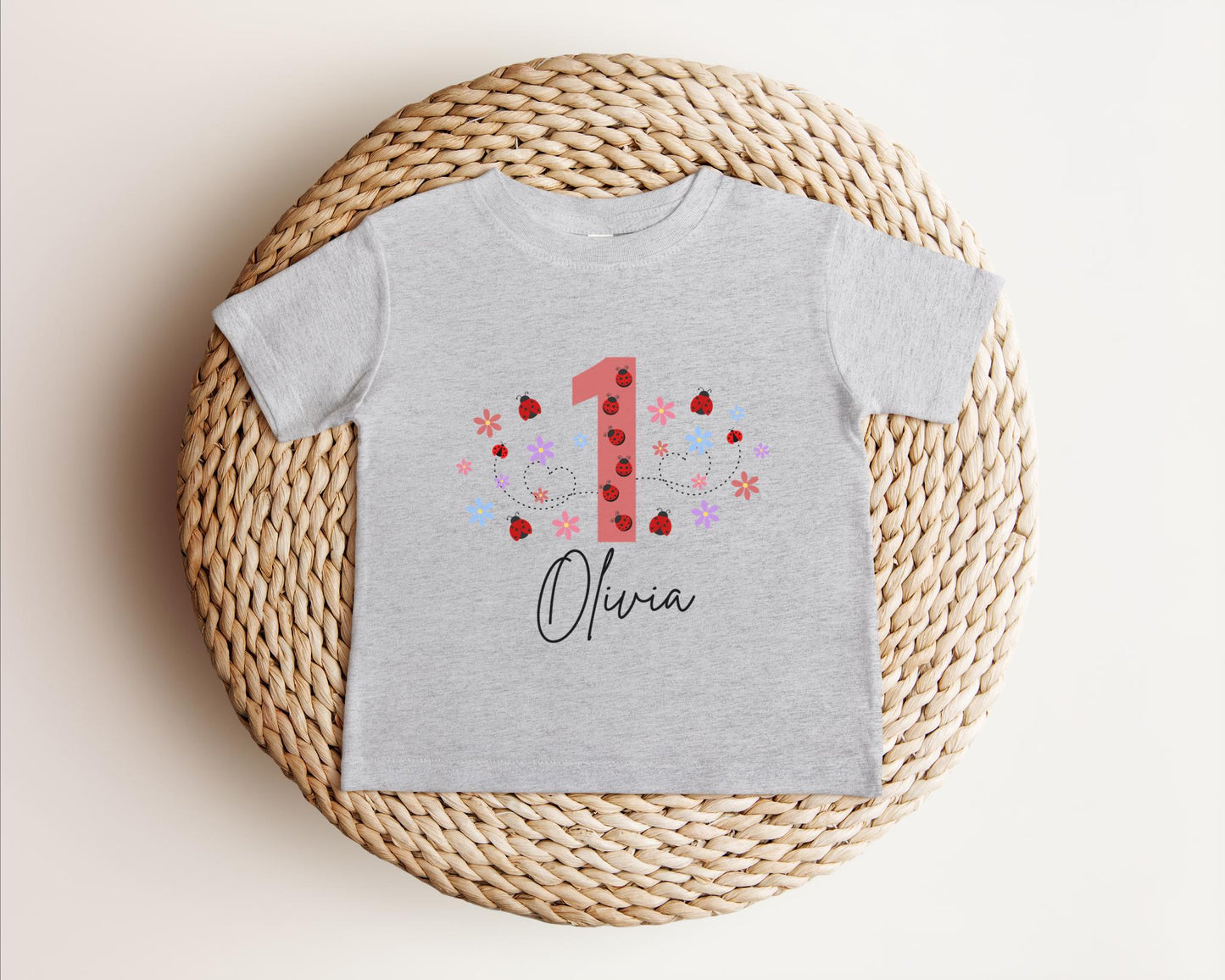 Personalized Ladybug First Birthday Shirt: Bug Theme 1st Birthday Party Outfit