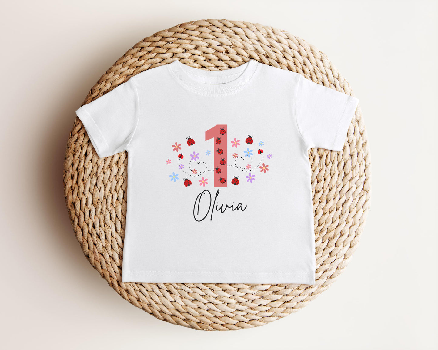 Personalized Ladybug First Birthday Shirt: Bug Theme 1st Birthday Party Outfit