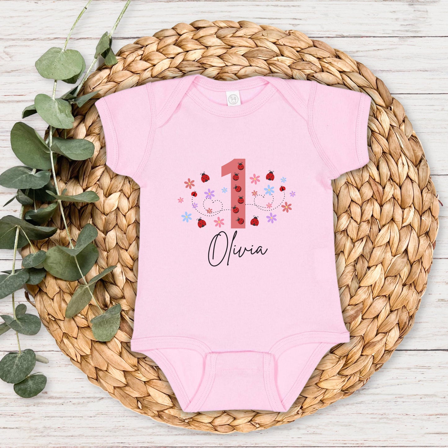 Personalized Ladybug First Birthday Shirt: Bug Theme 1st Birthday Party Outfit