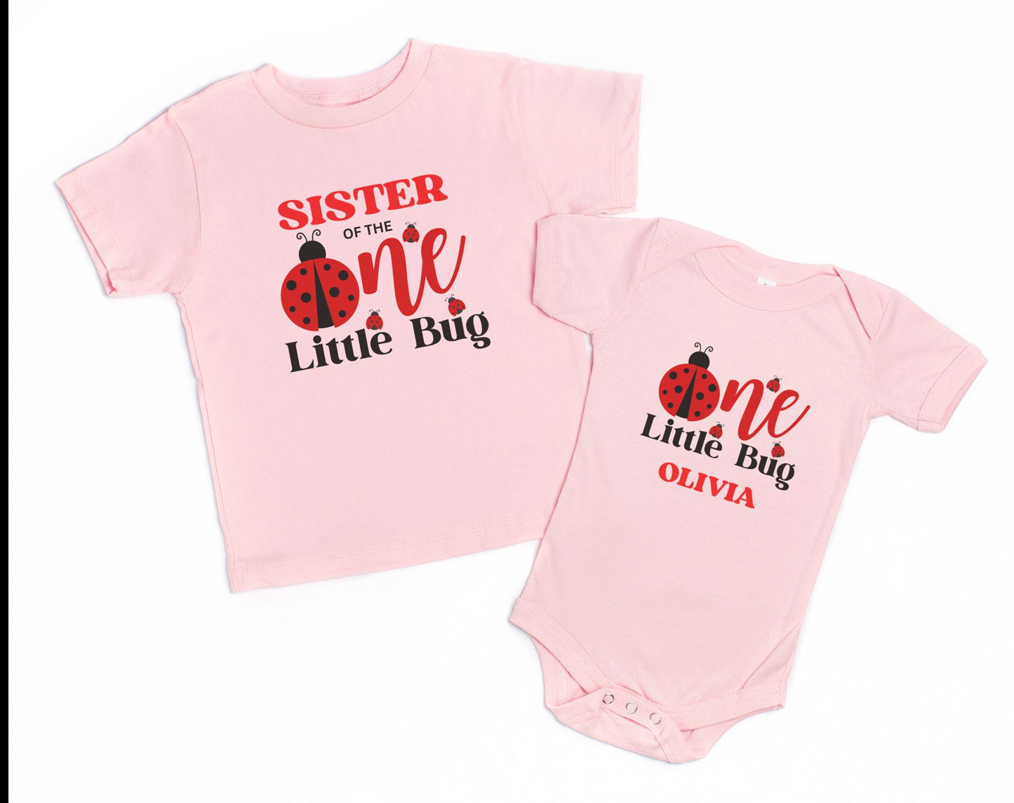 Personalized Ladybug First Birthday Family Matching Shirt: Bug Theme 1st Birthday Party Outfit