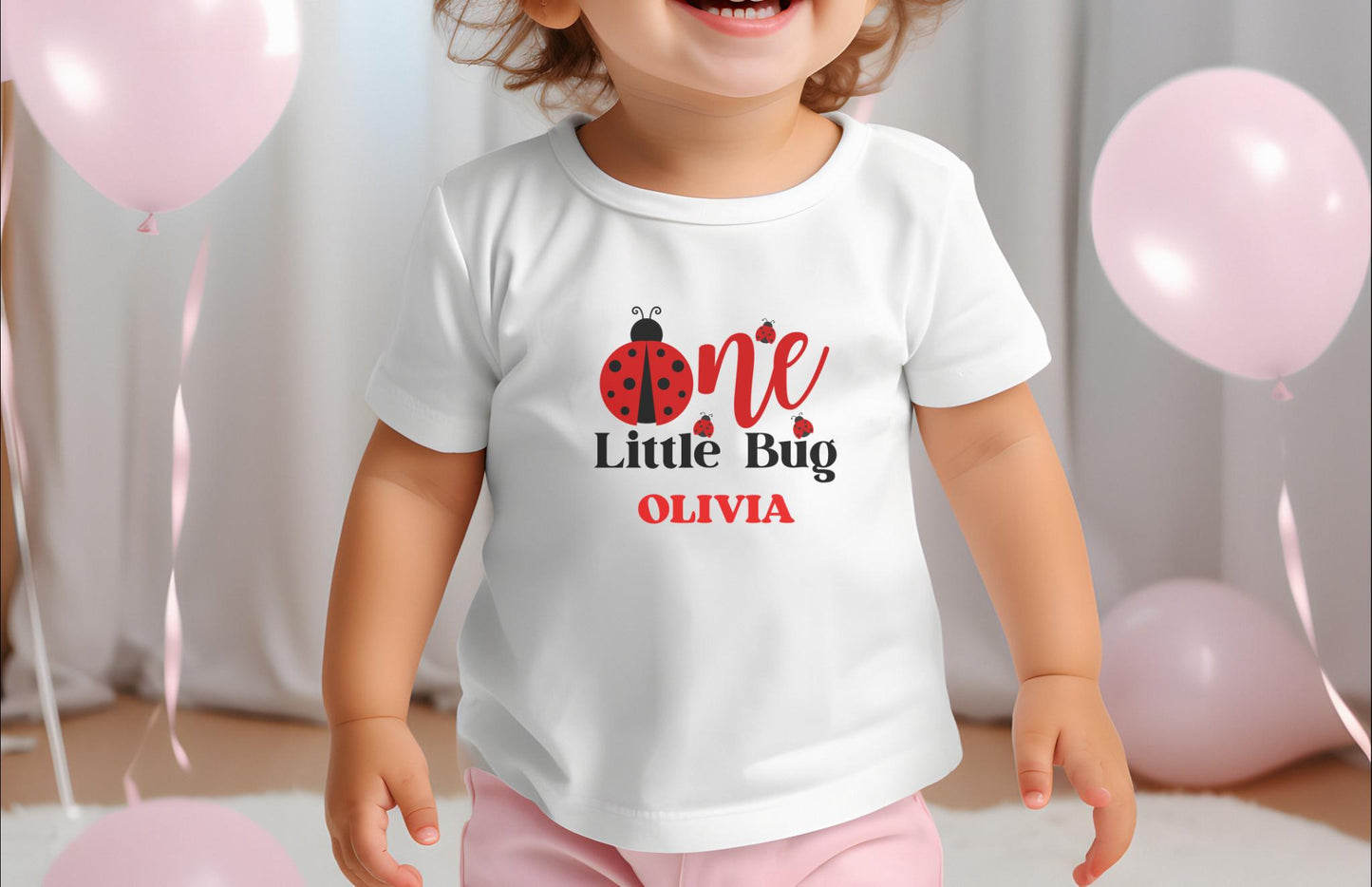 Personalized Ladybug First Birthday Family Matching Shirt: Bug Theme 1st Birthday Party Outfit