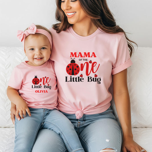 Personalized Ladybug First Birthday Family Matching Shirt: Bug Theme 1st Birthday Party Outfit