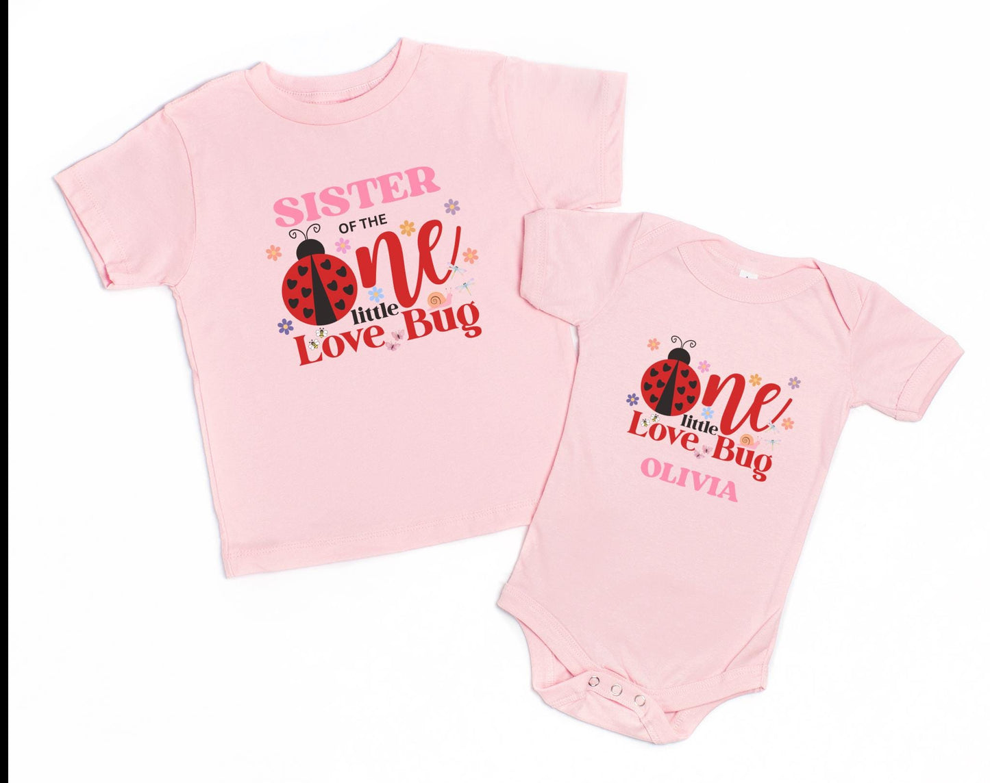 Personalized Ladybug First Birthday Family Matching Shirt: Bug Theme 1st Birthday Party Outfit