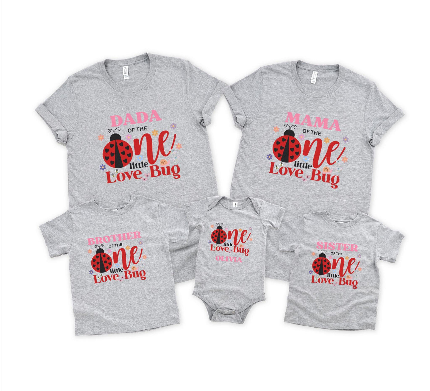 Personalized Ladybug First Birthday Family Matching Shirt: Bug Theme 1st Birthday Party Outfit