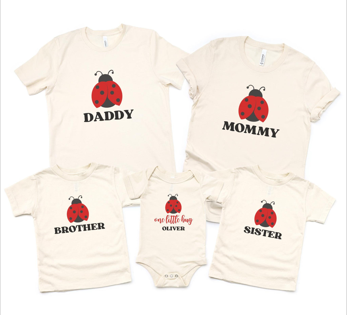 Personalized Ladybug First Birthday Family Matching Shirt: Bug Theme 1st Birthday Party Outfit