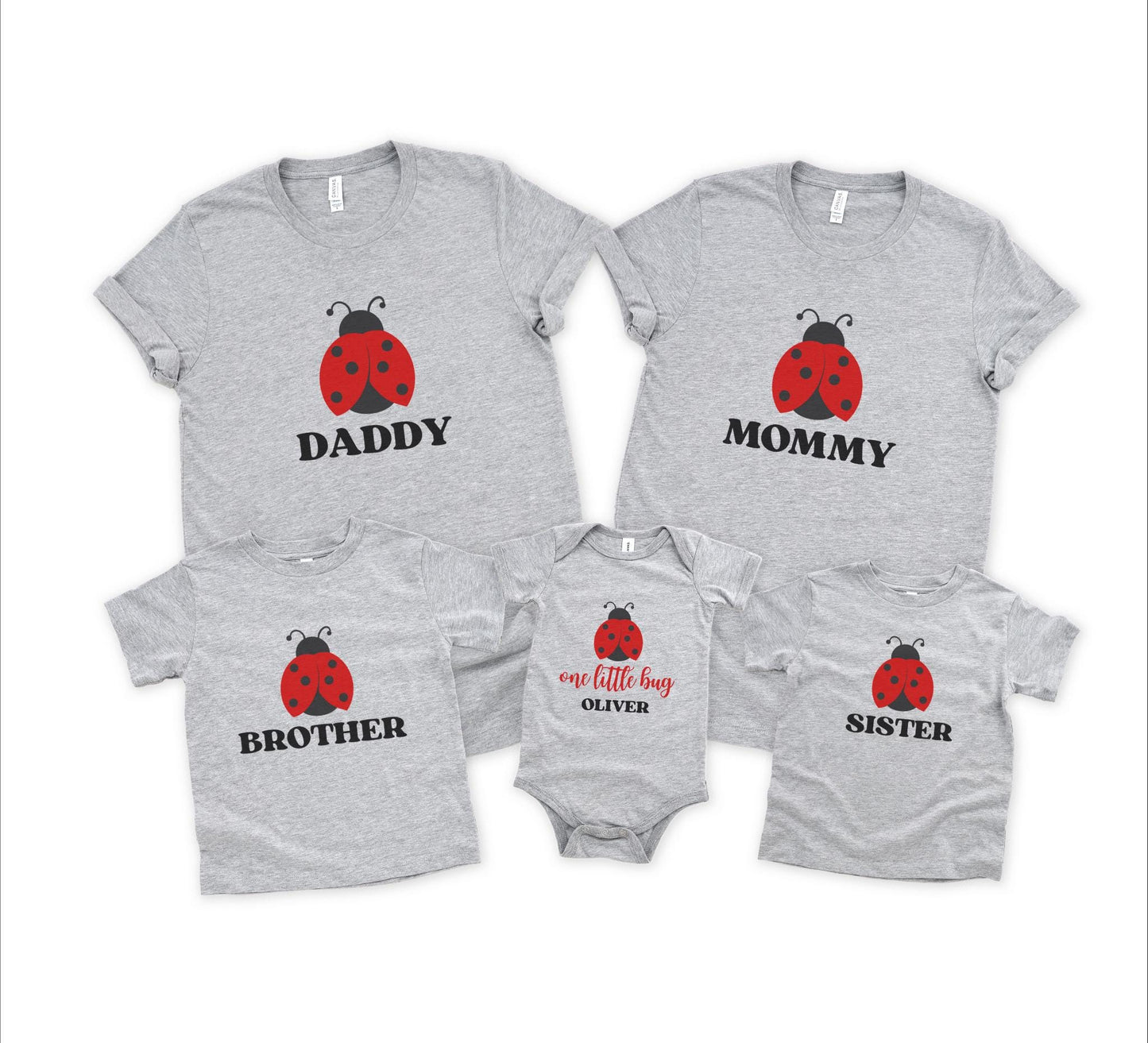 Personalized Ladybug First Birthday Family Matching Shirt: Bug Theme 1st Birthday Party Outfit