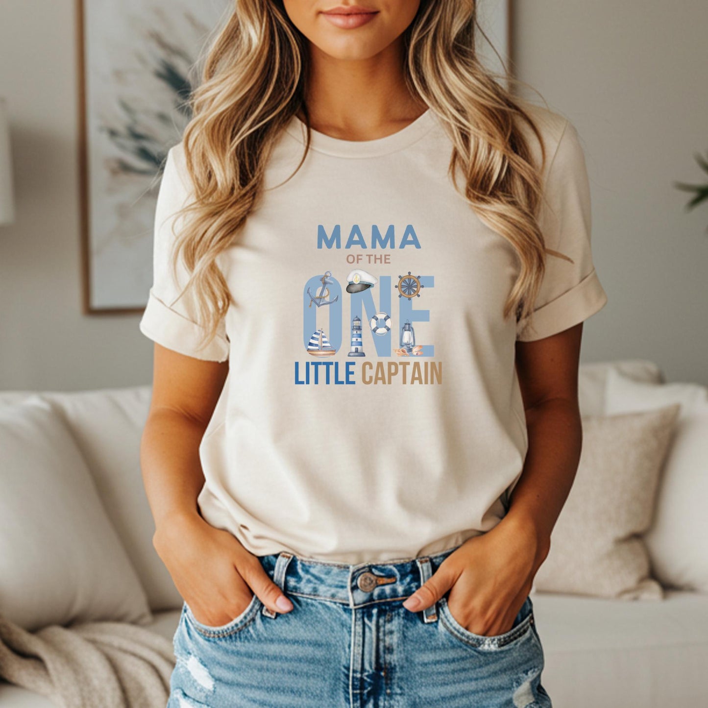 Nautical Sailing First Birthday Family Matching Shirts: One Little Captain 1st Birthday Party Outfits