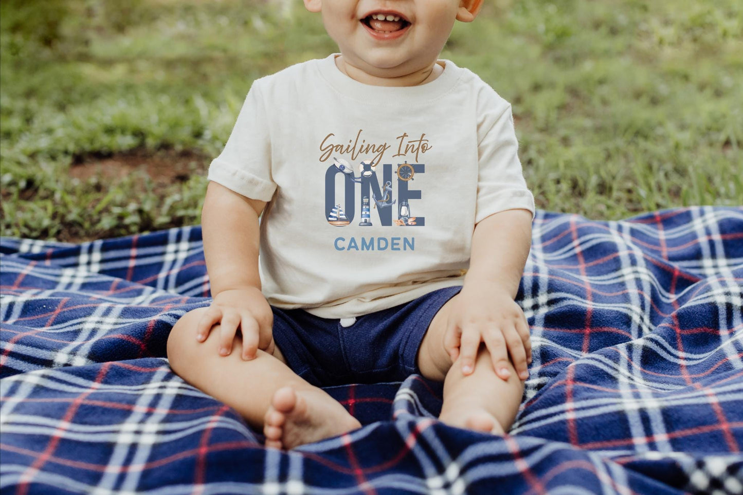 Nautical Sailing First Birthday Family Matching Shirts: Sailing Into One 1st Birthday Party Outfits