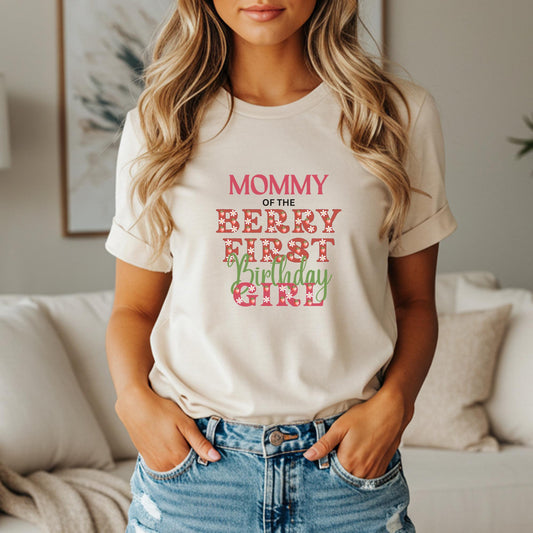 Personalized Strawberry 1st Birthday Shirt: Berry First Matching Family Party Tee