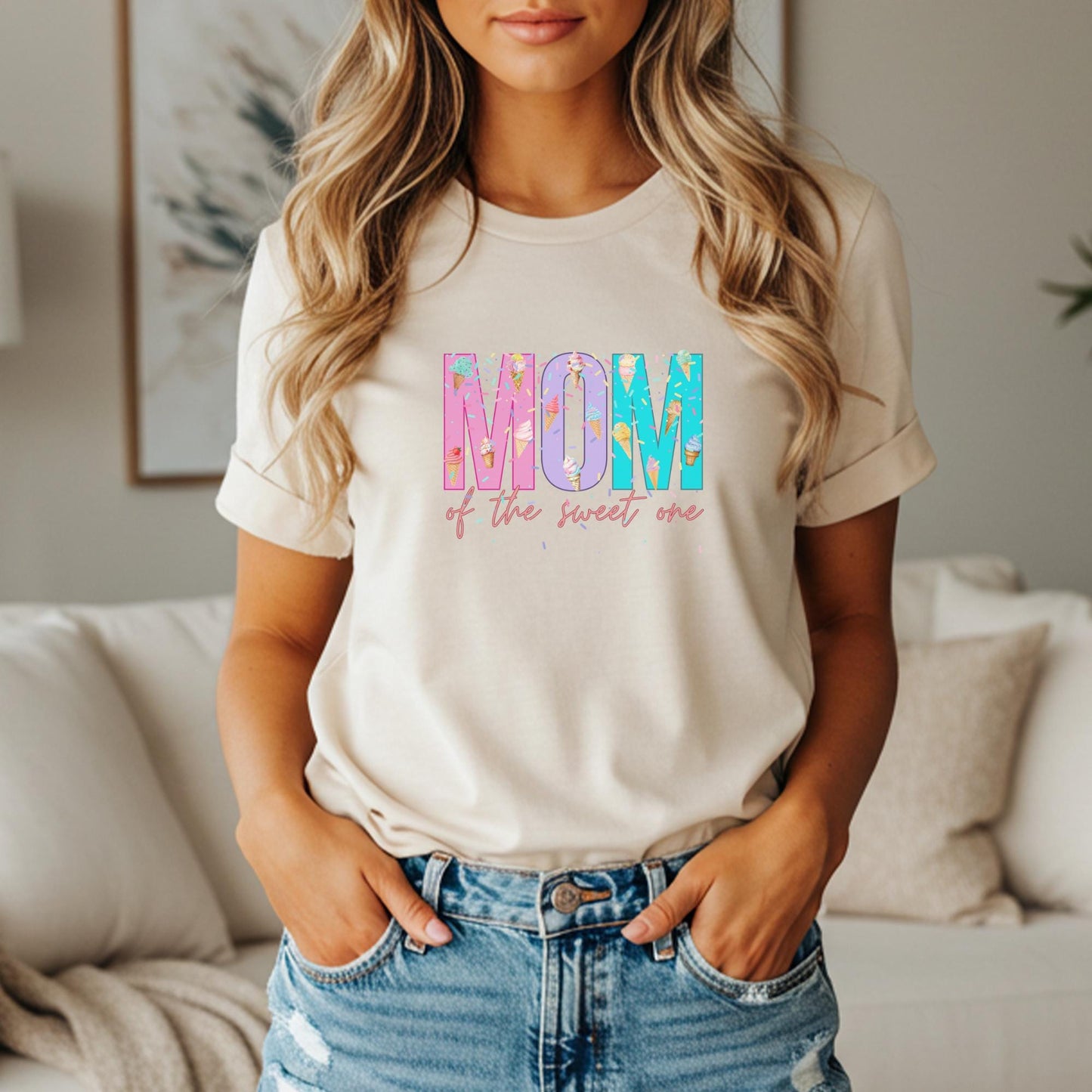 Sweet One Ice Cream Themed First Birthday Family Matching Shirts: Mom Dad Bro Sis Summer Outfit