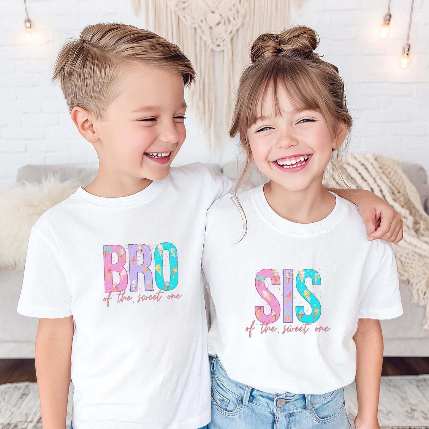 Sweet One Ice Cream Themed First Birthday Family Matching Shirts: Mom Dad Bro Sis Summer Outfit