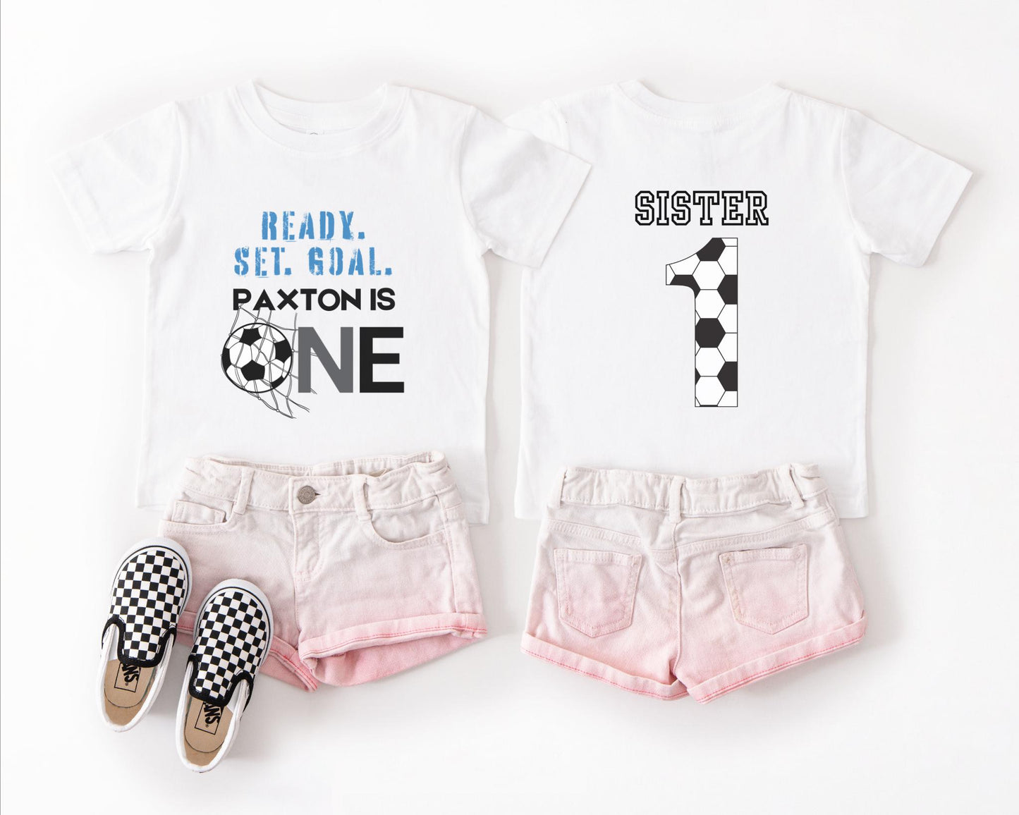 Personalized First Birthday Soccer Shirt | Soccer 1st Birthday Party Family Matching Outfit | Baby Birthday T-Shirt | Sports Themed Tee Gift