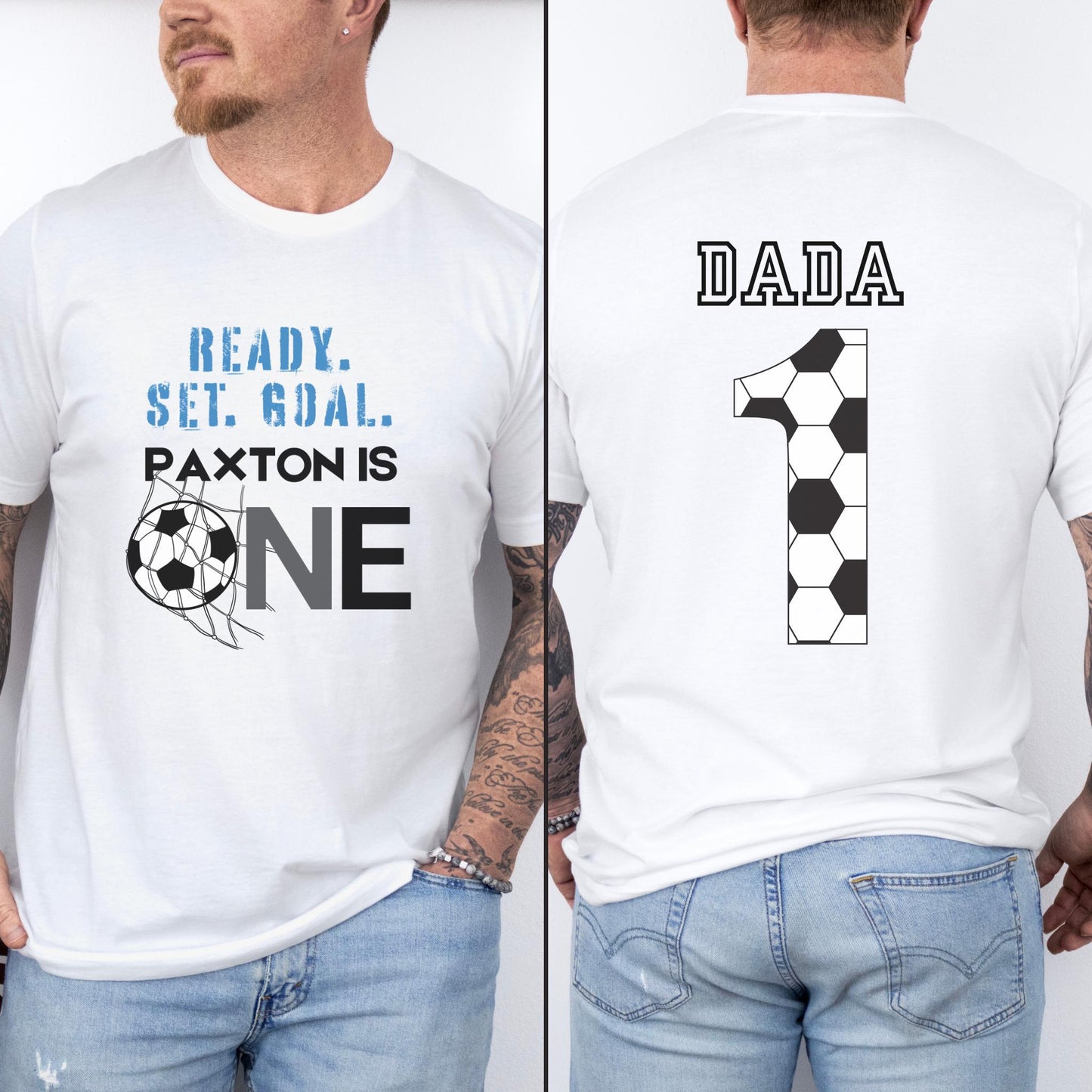 Personalized First Birthday Soccer Shirt | Soccer 1st Birthday Party Family Matching Outfit | Baby Birthday T-Shirt | Sports Themed Tee Gift