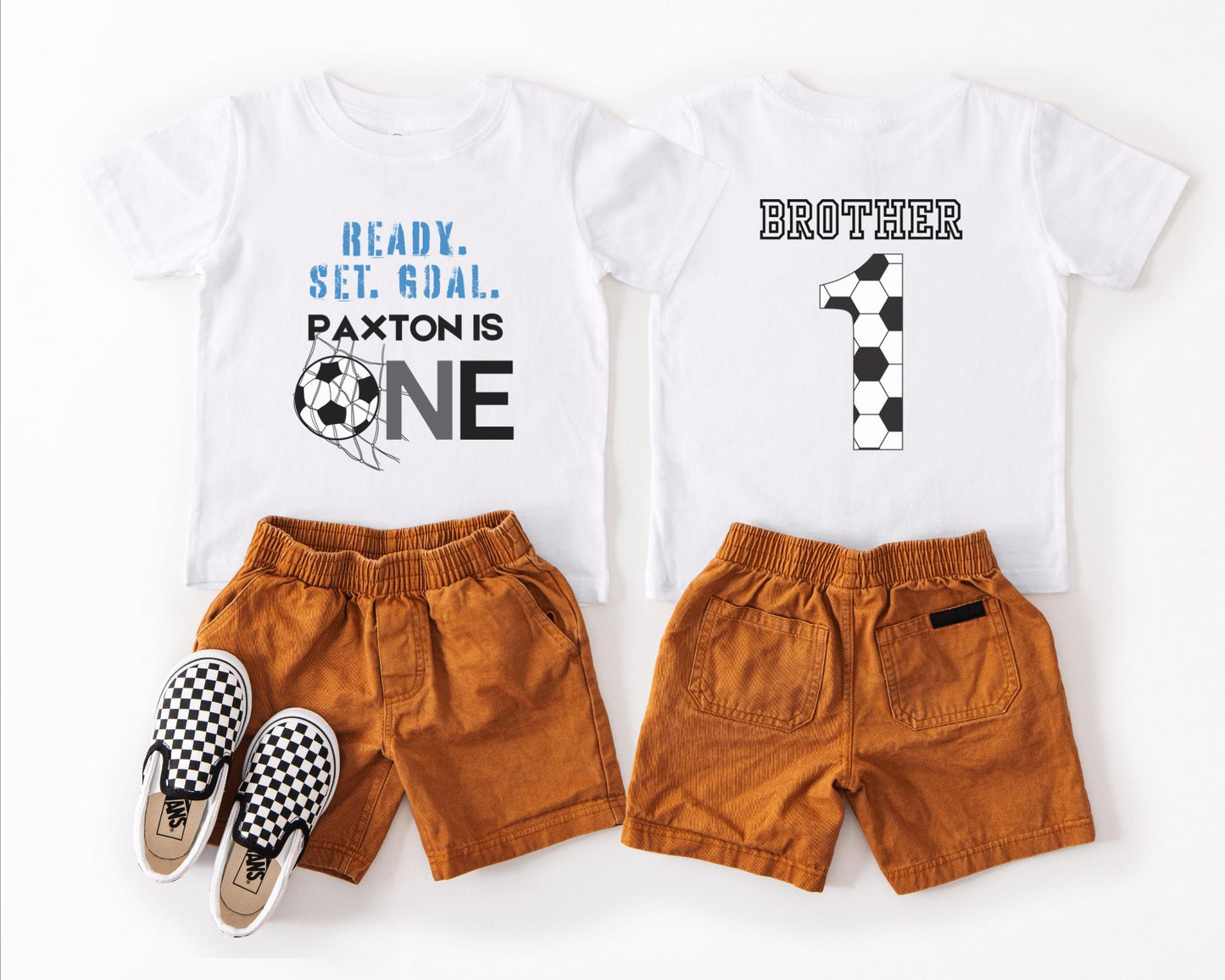 Personalized First Birthday Soccer Shirt | Soccer 1st Birthday Party Family Matching Outfit | Baby Birthday T-Shirt | Sports Themed Tee Gift
