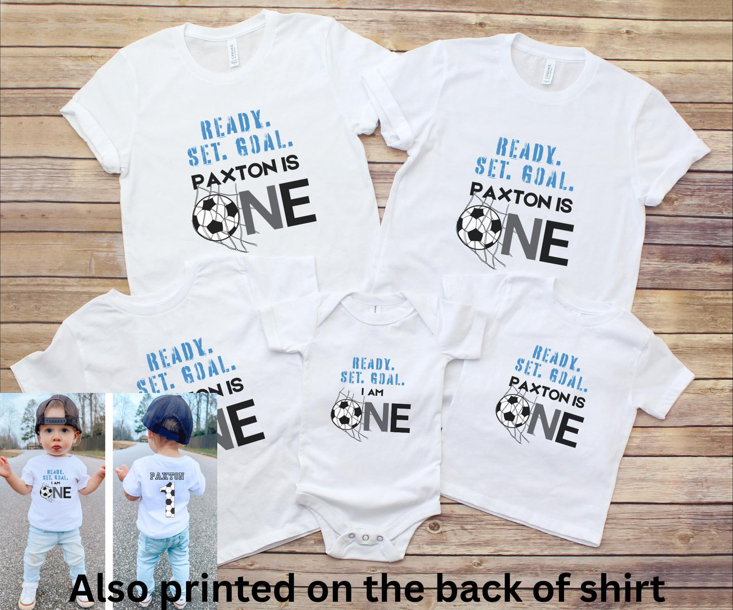 Personalized First Birthday Soccer Shirt | Soccer 1st Birthday Party Family Matching Outfit | Baby Birthday T-Shirt | Sports Themed Tee Gift