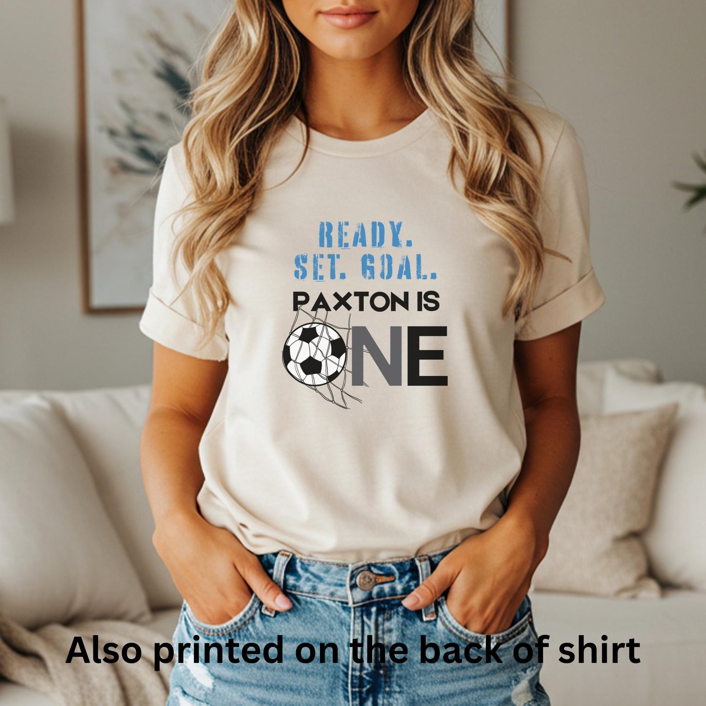 Personalized First Birthday Soccer Shirt | Soccer 1st Birthday Party Family Matching Outfit | Baby Birthday T-Shirt | Sports Themed Tee Gift