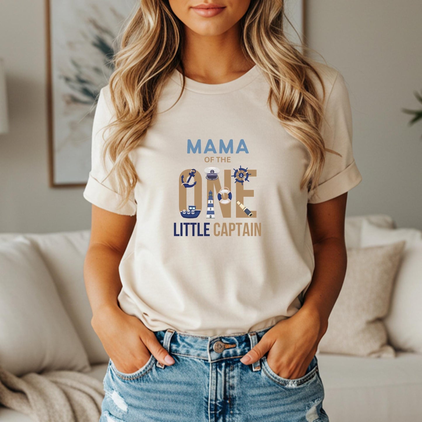 Nautical Sailing First Birthday Family Matching Shirts: One Little Captain 1st Birthday Party Outfits