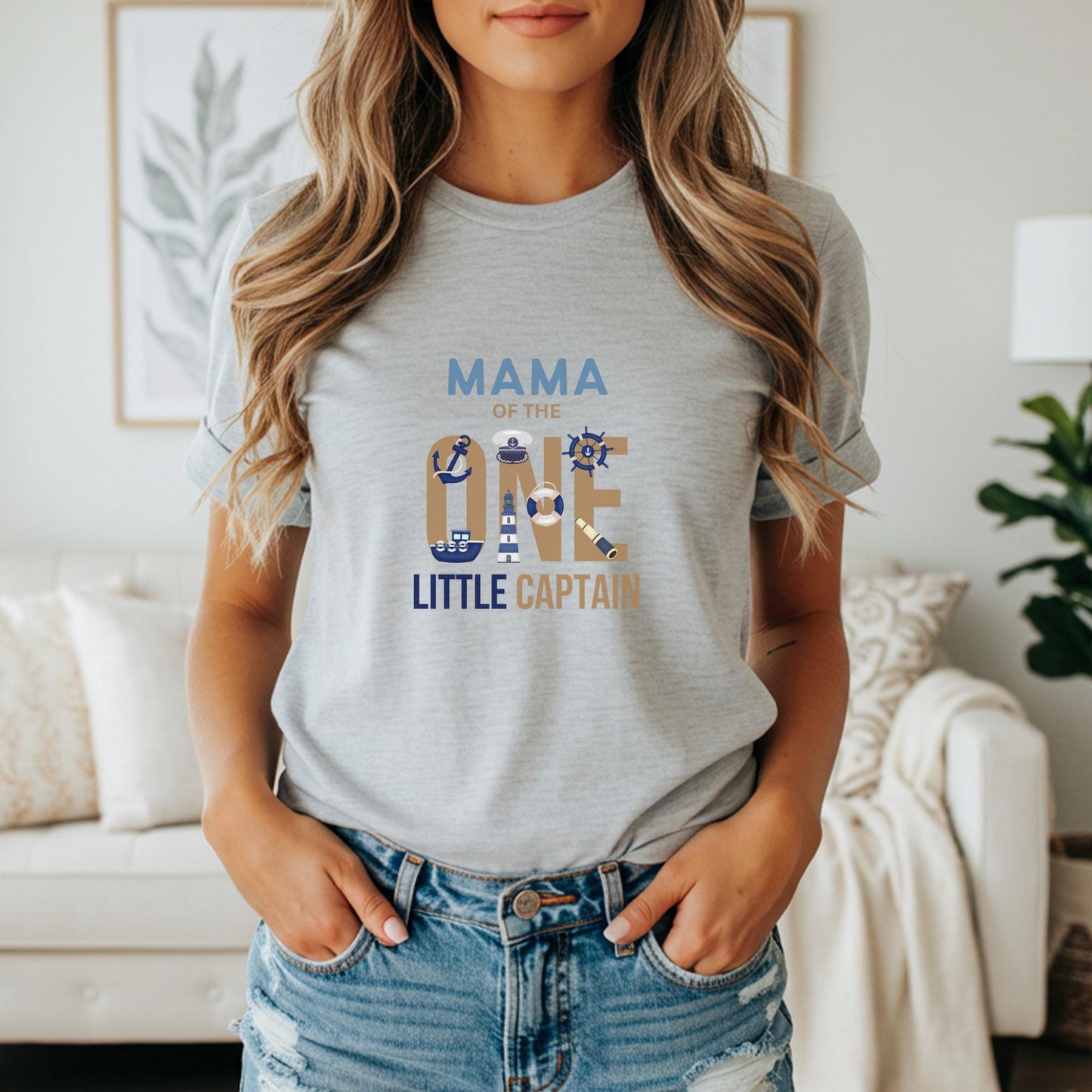 Nautical Sailing First Birthday Family Matching Shirts: One Little Captain 1st Birthday Party Outfits