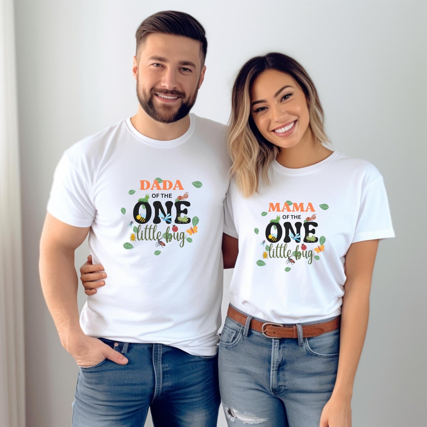Personalized Insects Theme First Birthday Family Matching Shirts: One Little Bug 1st Birthday Party Outfit
