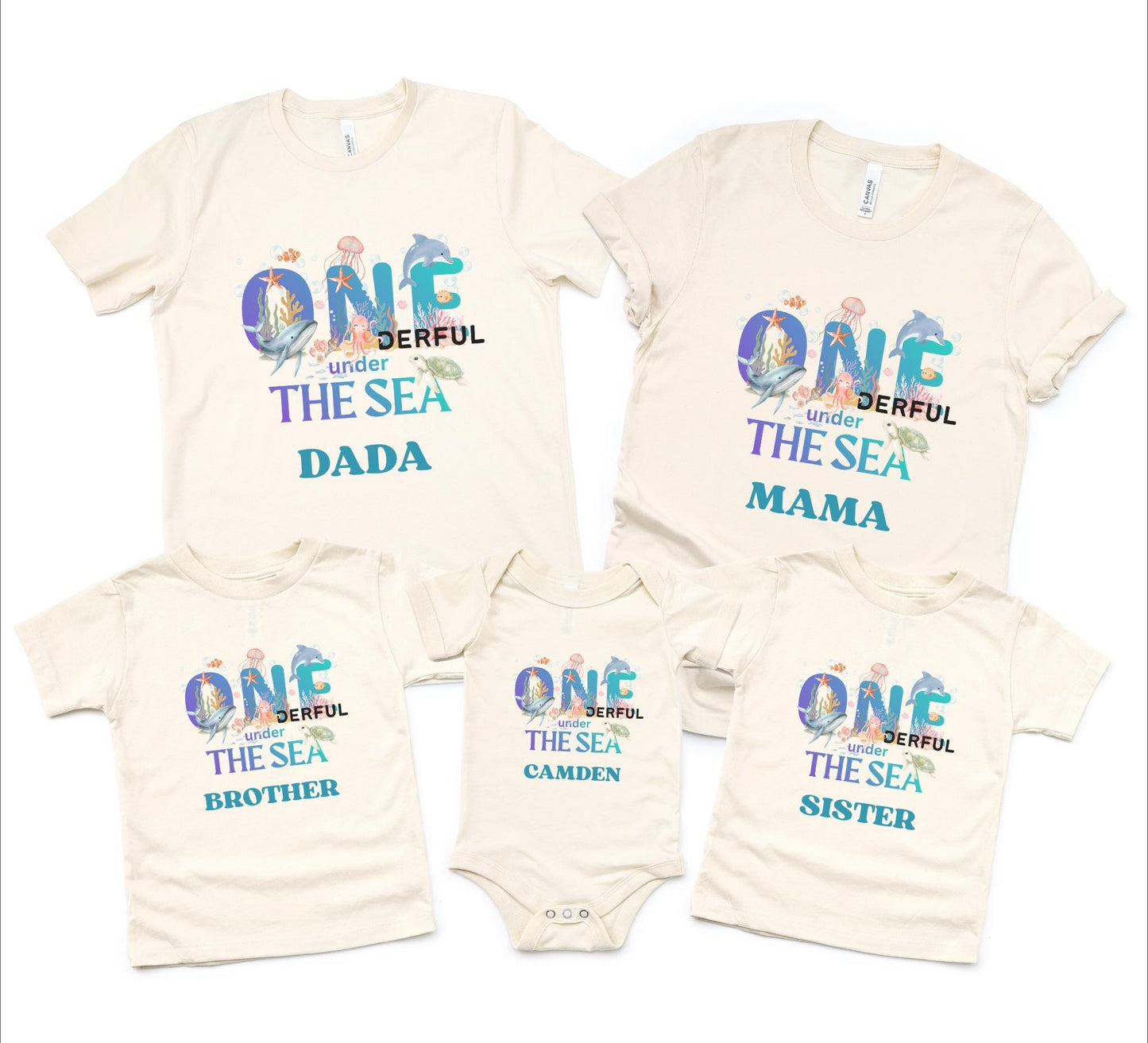 Oneder the Sea Birthday Family Matching Shirts: Boy's Summer 1st Under The Sea Birthday Tee