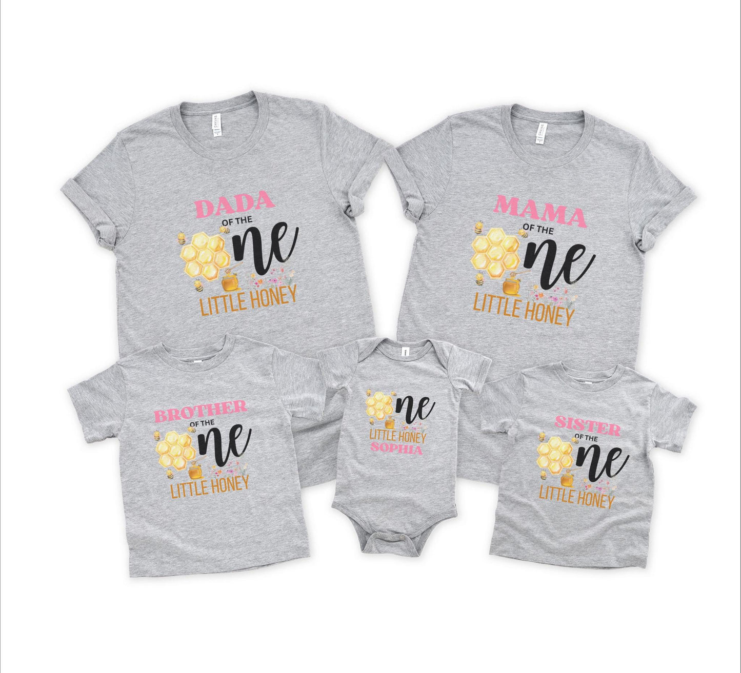 Bee Family Matching First Birthday Shirts: Bumble Bee Themed  1st Bee-Day Party Outfit
