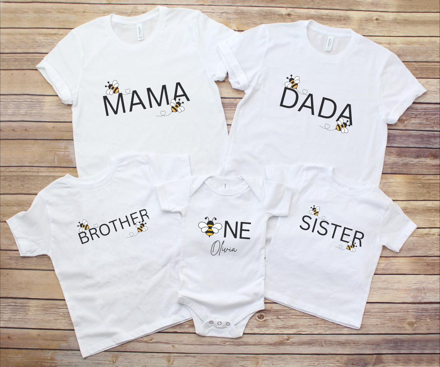 Bee Family Matching First Birthday Shirts: Bumble Bee Themed  1st Bee-Day Party Outfit
