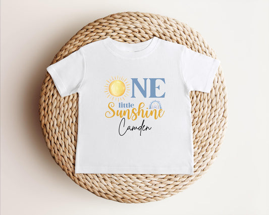 Personalized Little Sunshine First Birthday Shirt | Boy 1st Birthday Outfit | First Trip Around The Sun