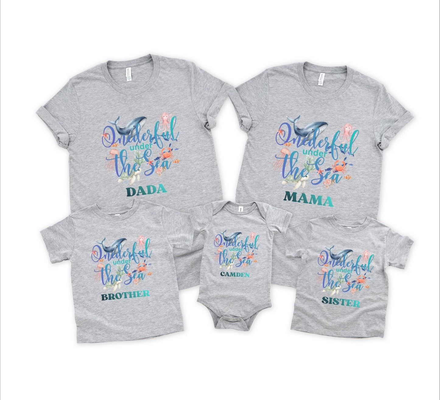 Oneder the Sea Birthday Family Matching Shirts: Boy's Summer 1st Under The Sea Birthday Tee