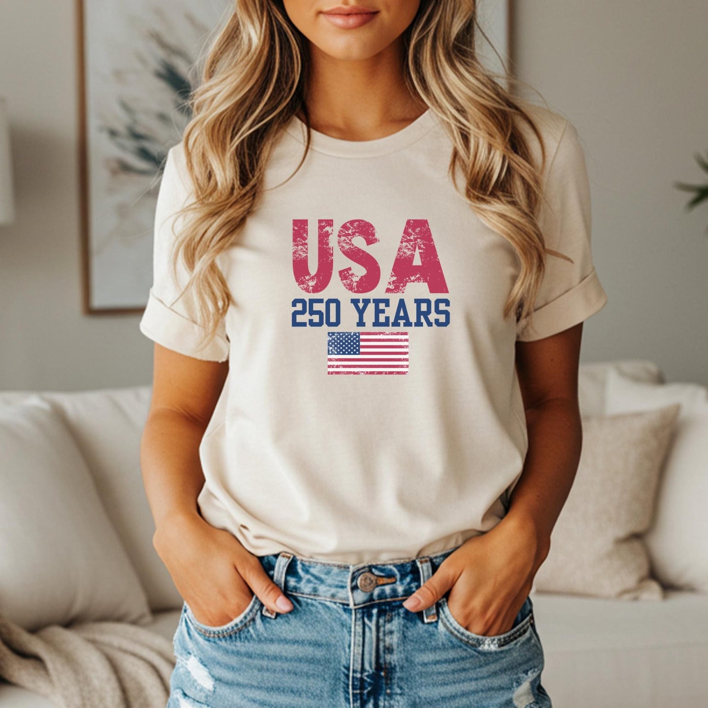 America 250th Anniversary Shirt: Patriotic American Flag July 4th Memorial Day Family Tee