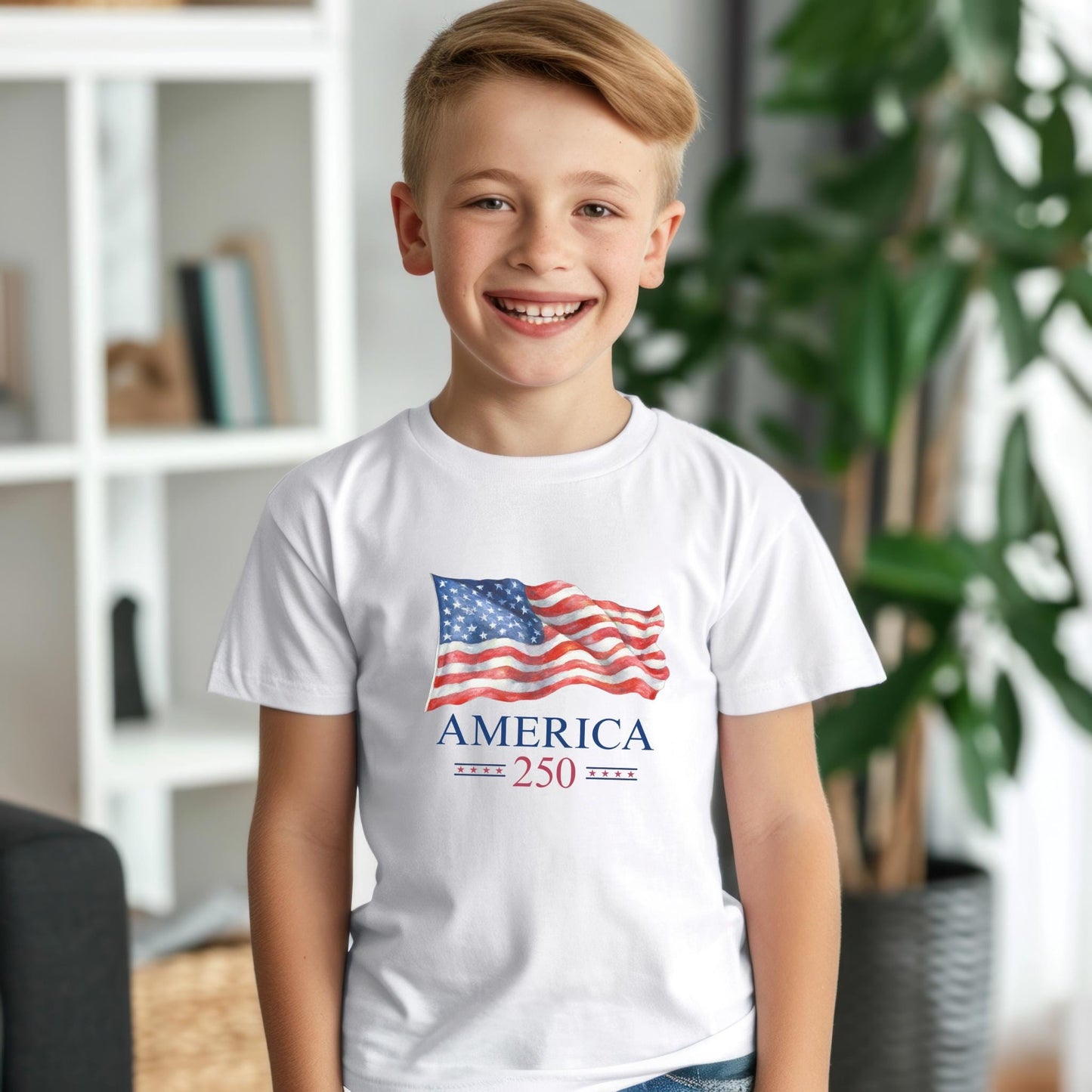 America 250th Anniversary Shirt: Patriotic American Flag July 4th Memorial Day Family Tee