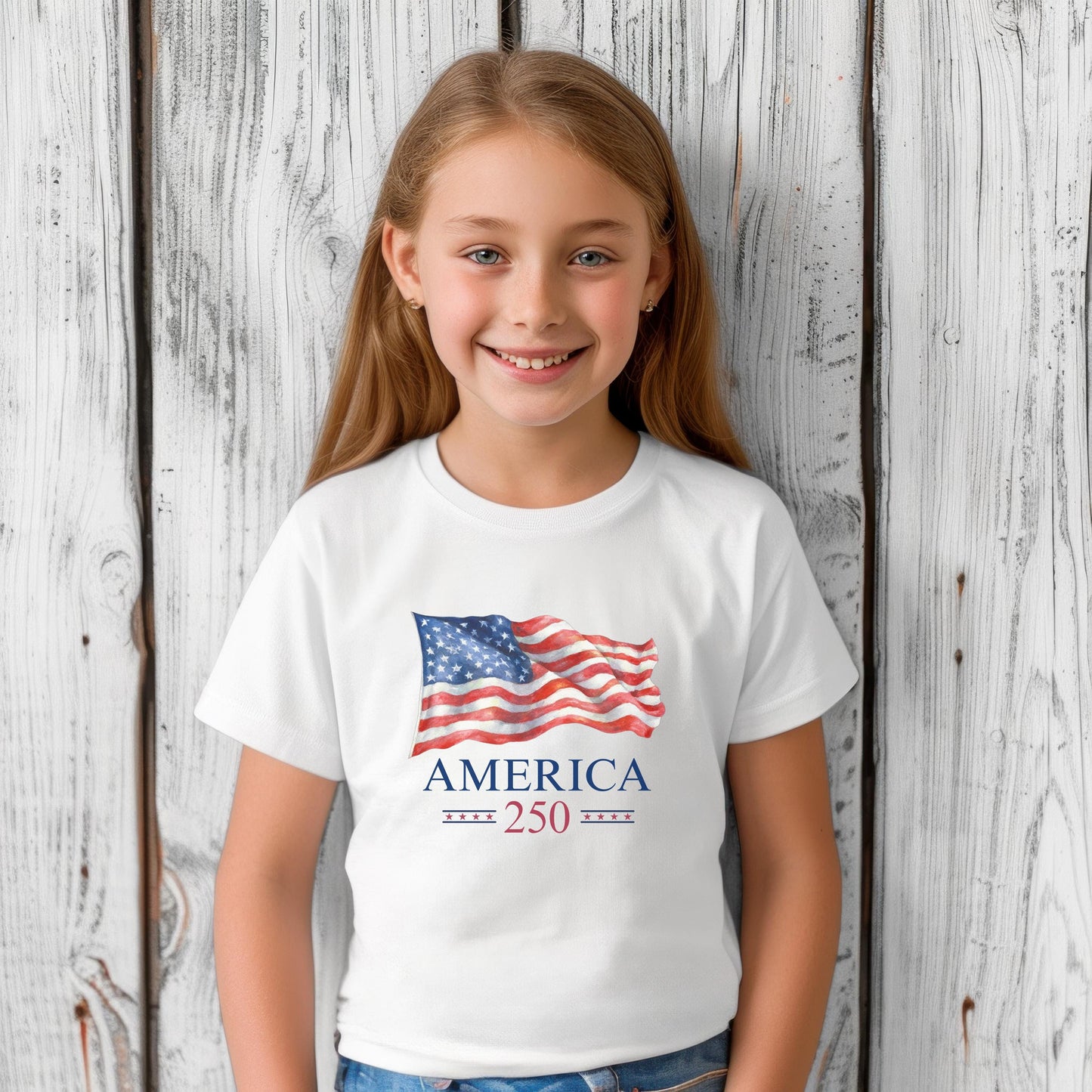 America 250th Anniversary Shirt: Patriotic American Flag July 4th Memorial Day Family Tee