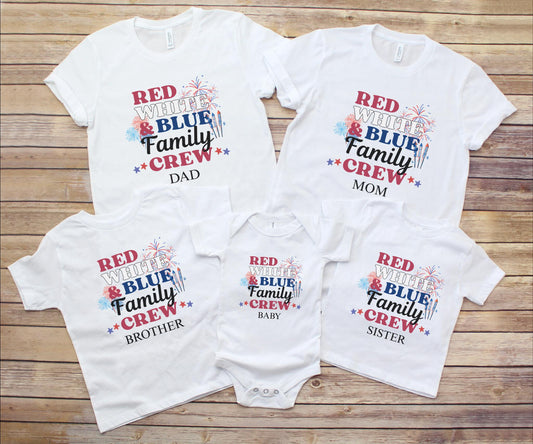 4th of July Custom Family Matching Shirts: Personalized Independence Day Celebration American Flag Tees