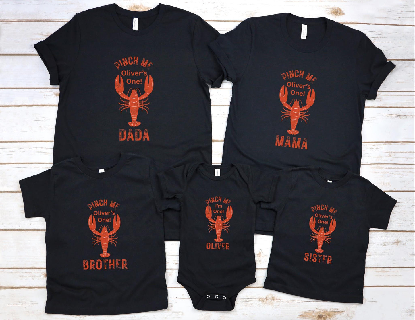 Lobster Boil First Birthday Family Matching Shirts: Pinch Me I'm One Nautical Theme 1st Birthday Party Outfit