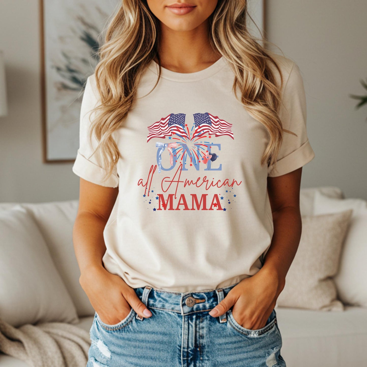 All American Girl First Birthday Family Matching Shirts: 4th of July Patriotic Birthday Party Outfit