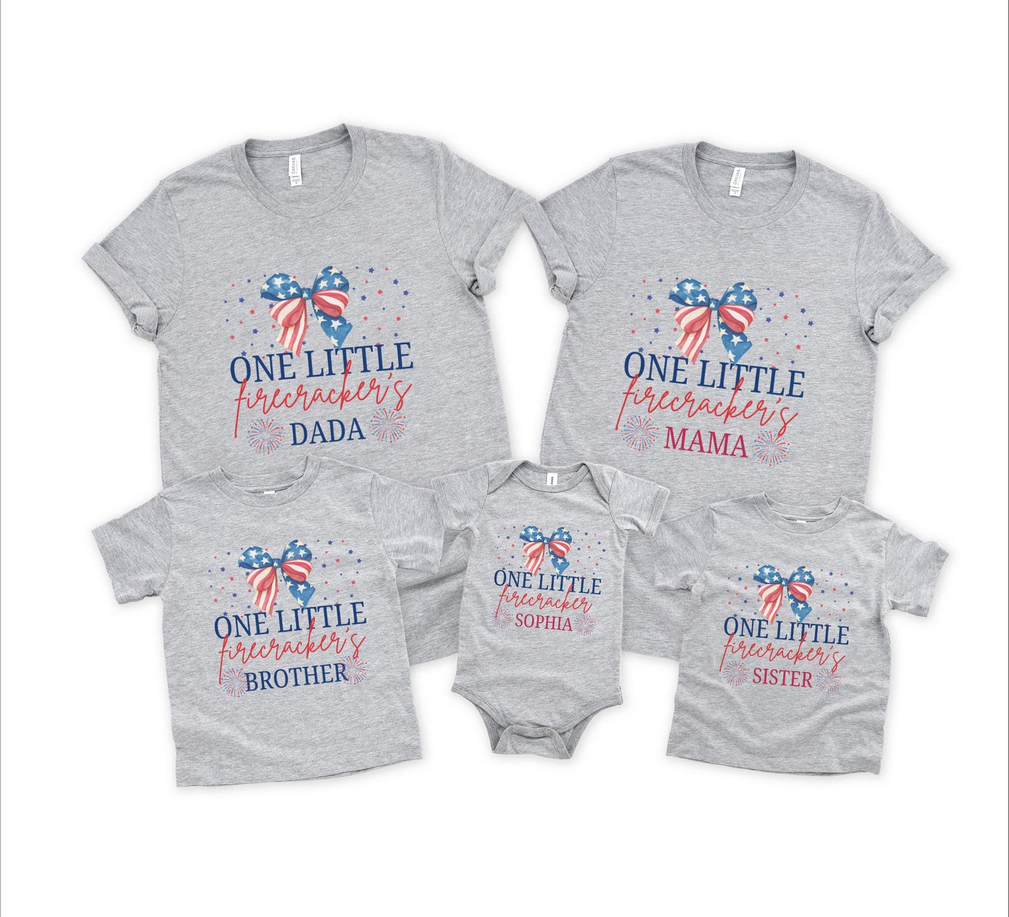 Fourth of July First Birthday Family Matching Shirts: One Little Firecracker Girl 1st Birthday Party Outfit