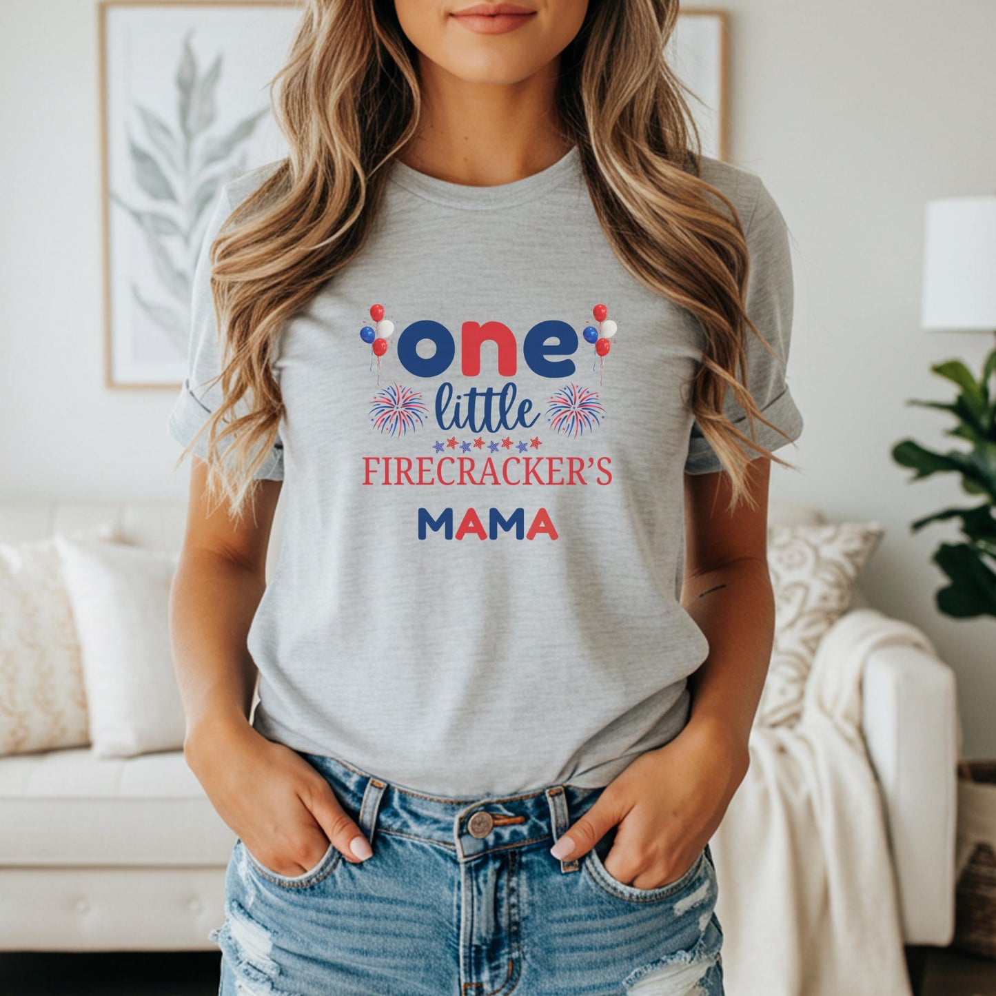 Fourth of July First Birthday Family Matching Shirts: One Little Firecracker Boy 1st Birthday Party Outfit