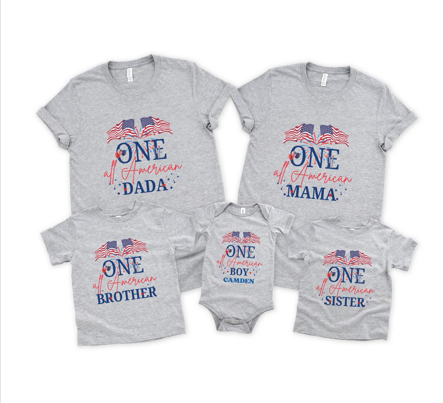 All American Boy First Birthday Family Matching Shirts: 4th of July Patriotic Birthday Party Outfit