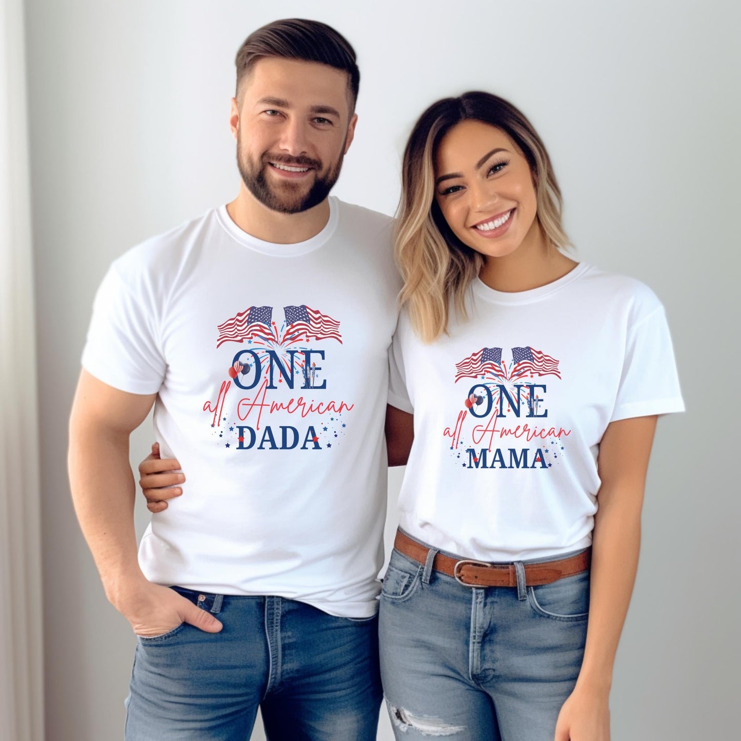 All American Boy First Birthday Family Matching Shirts: 4th of July Patriotic Birthday Party Outfit