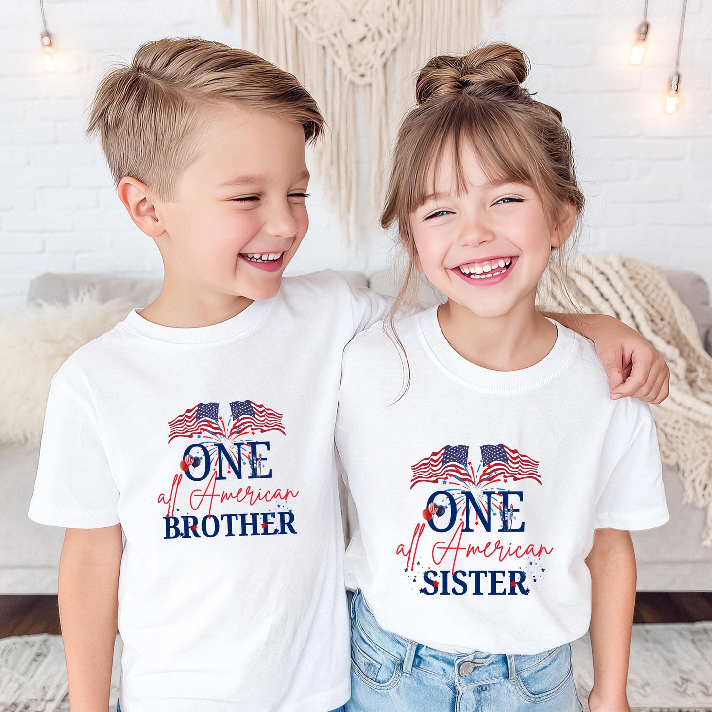 All American Boy First Birthday Family Matching Shirts: 4th of July Patriotic Birthday Party Outfit