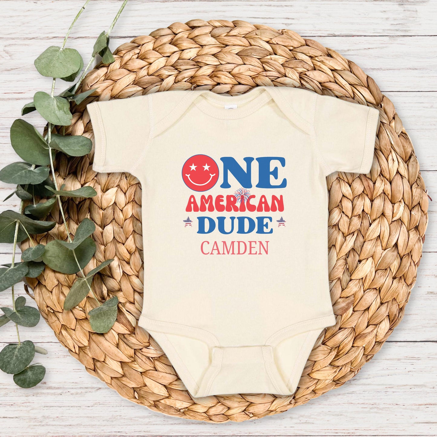 One American Dude First Birthday Shirt: 4th of July Patriotic 1st Birthday Party Outfit