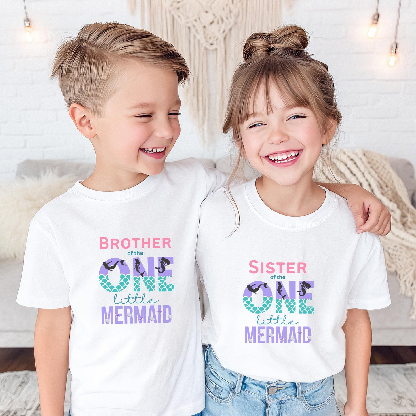 Mermaid First Birthday Family Matching Shirts: Oneder the Sea Girl's 1st Birthday Party Outfit