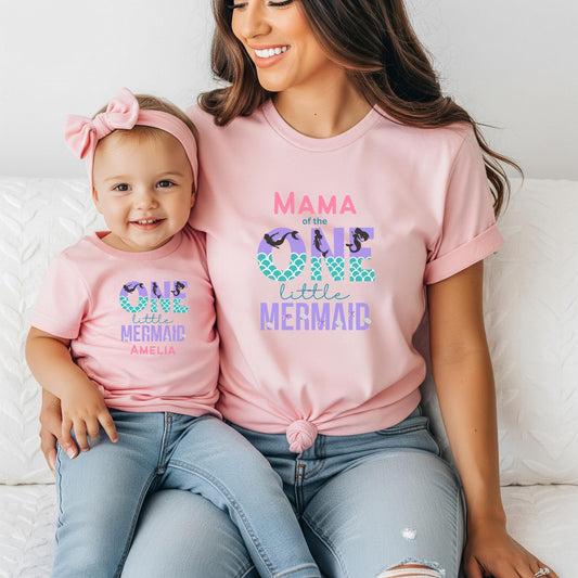 Mermaid First Birthday Family Matching Shirts: Oneder the Sea Girl's 1st Birthday Party Outfit